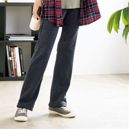 あったか!ぬく盛り裏シャギーゆったりストレートパンツ(あったか・選べる3レングス・帯電防止・UVカット・人気商品・節電対策)