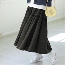 アシメ切替ティアードスカート