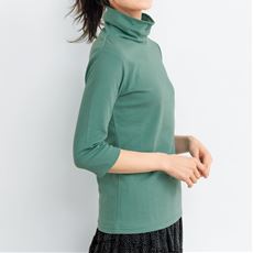 UVカットルーズネックTシャツ(7分袖)(綿100%・洗濯機OK・S～5L)