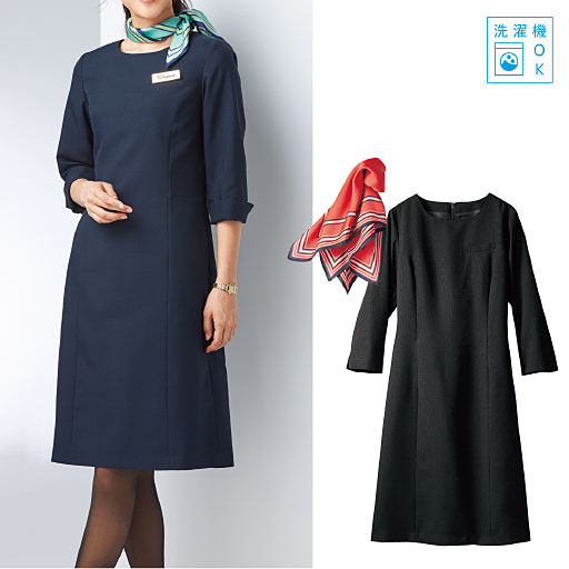ワンピース スカーフ付き 事務服 洗濯機ok ファッション通販ならセシール Cecile