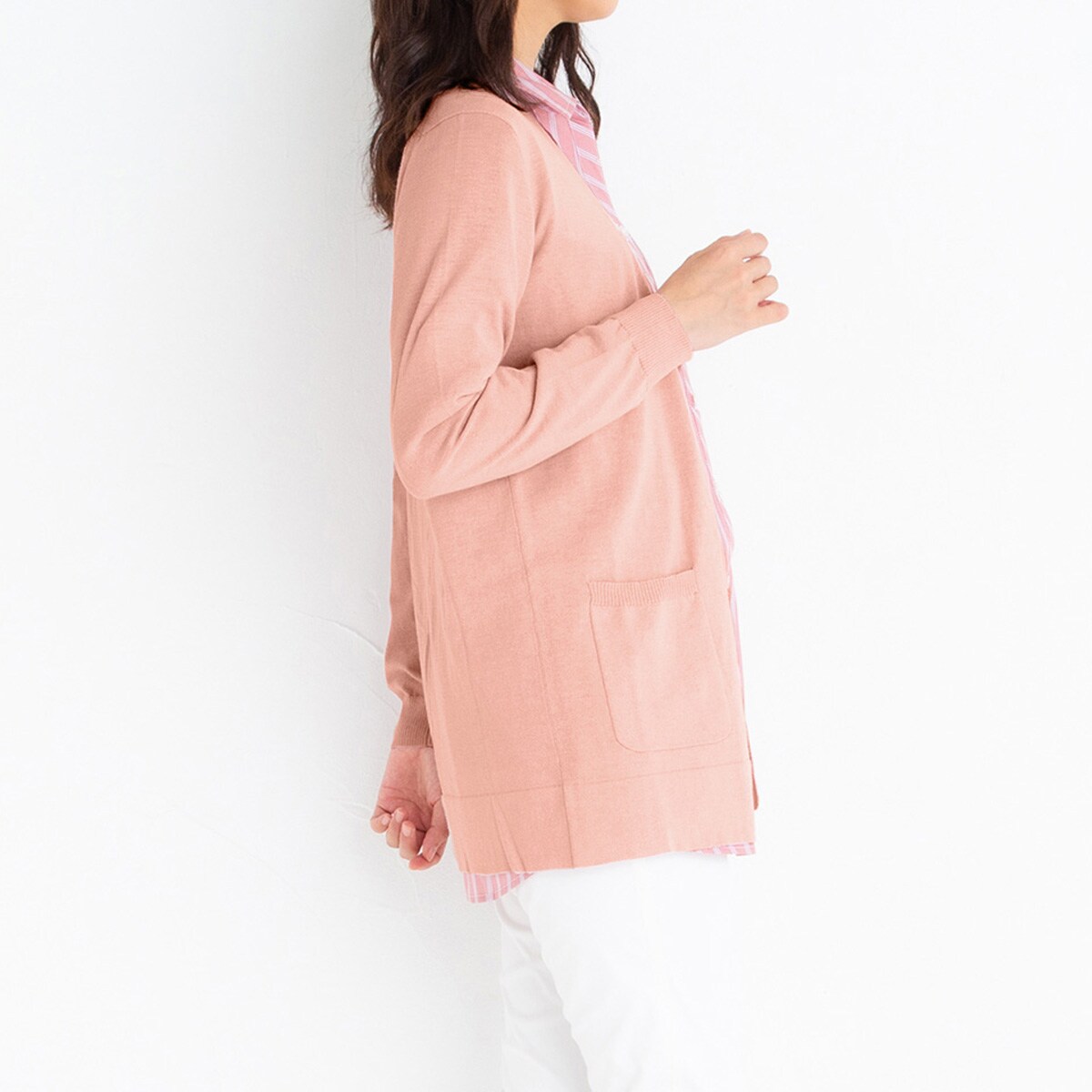 Vネックロングカーディガン 事務服 速乾 Uvカット 抗菌防臭 手洗いok ファッション通販ならセシール Cecile