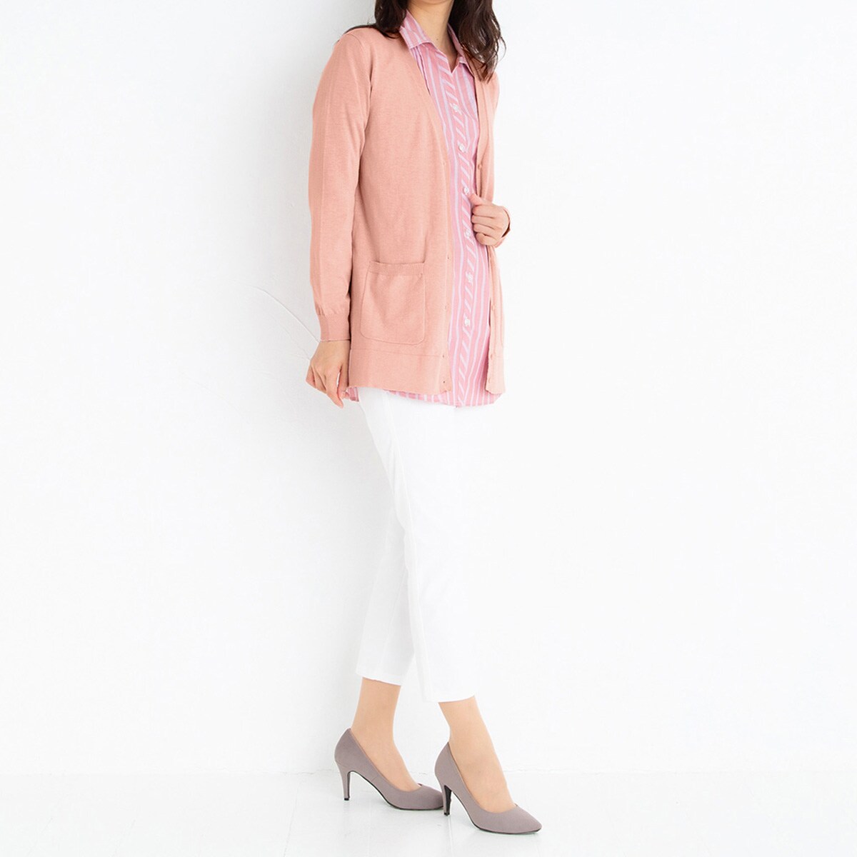 Vネックロングカーディガン 事務服 速乾 Uvカット 抗菌防臭 手洗いok ファッション通販ならセシール Cecile