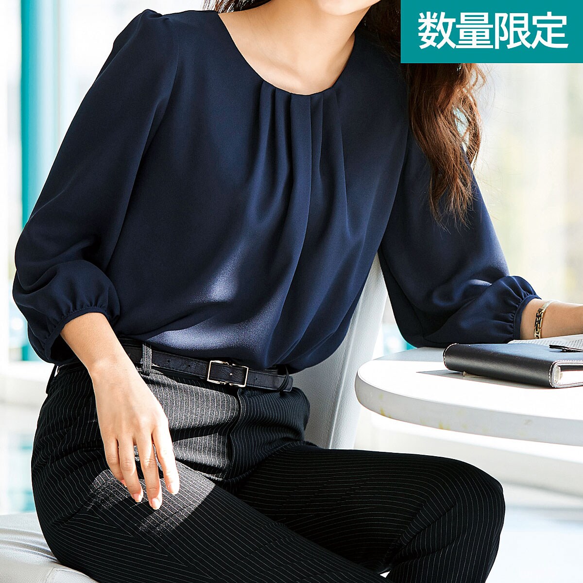 フロントタックブラウス 7分袖 事務服 洗濯機ok 2枚仕立て ファッション通販ならセシール Cecile