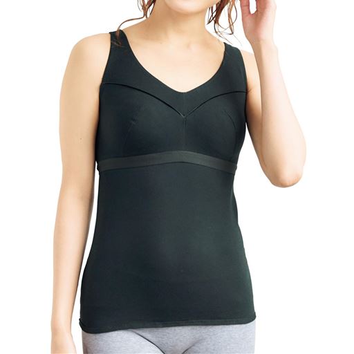 ソフトブラ付きタンクトップ ノンワイヤー やさしい肌ざわり Tシャツみたいなブラ セシール Cecile