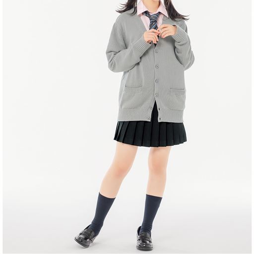 裏地 アジャスター付き プリーツスカート 日本製 防しわ 単色 スクール 制服 セシール Cecile