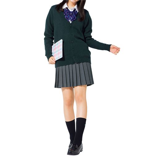 丈が選べる日本製単色プリーツスカート 防しわ 洗濯機ok スクール 制服 セシール Cecile