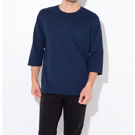 綿100 クルーネックtシャツ 7分袖 セシール Cecile