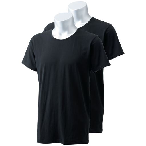 ブラック<br><br>Tシャツ感覚で着られるクルーネック
