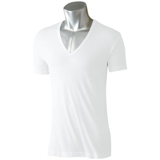 男の汗消臭 抗菌防臭スマートドライ 半袖深vネック セシール Cecile