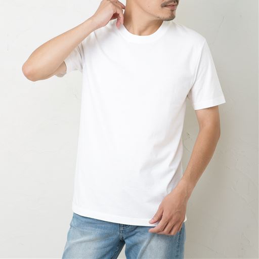 2枚組 綿100 クルーネックtシャツ 肌触りさらり 半袖 セシール Cecile