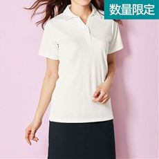 透けにくい衿付きプルオーバー(半袖)(事務服・洗濯機OK)