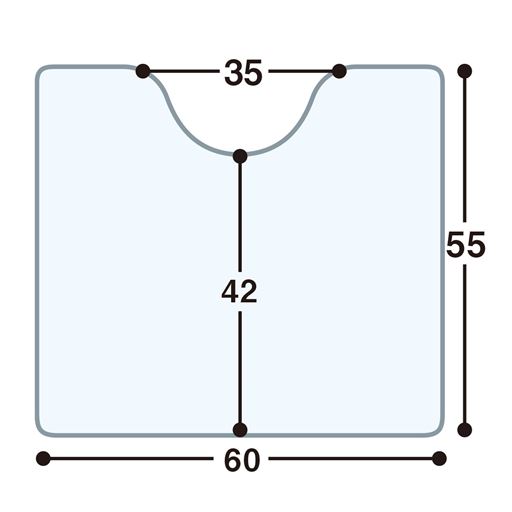 トイレマットサイズ表<br>※寸法の単位はcmです。
