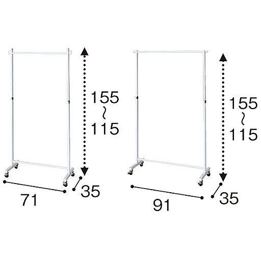 (右から)A(幅71cm)B(幅91cm) ※寸法の単位はcmです。