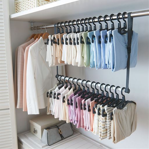 マジックフォールディングハンガー 省スペース収納 セシール Cecile