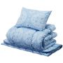 ブルー B (オーナメント) 洋式セット<br>セット内容:枕・掛け布団・ベッドパッド