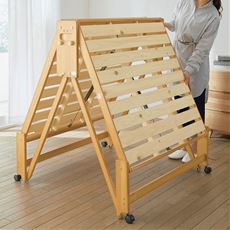 【組立＋設置】木製折りたたみベッド/ひのき材すのこ
