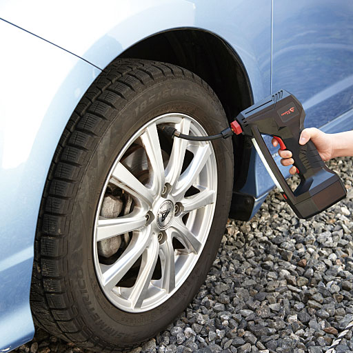 充電式エアーコンプレッサー 空気入れ Ledライト付き コンパクトサイズ セシール Cecile