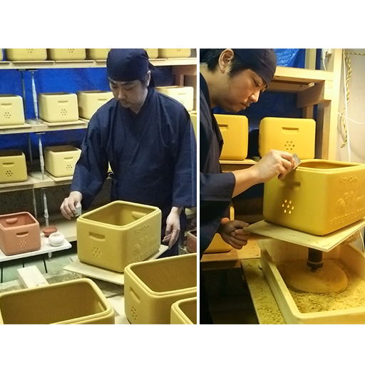 愛知県常滑市で陶器職人が手作りしています。(写真:山幸陶器 渡辺氏)