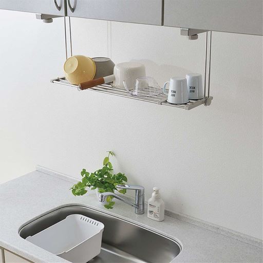 吊り戸棚下キッチンラック 伸縮棚 セシール Cecile