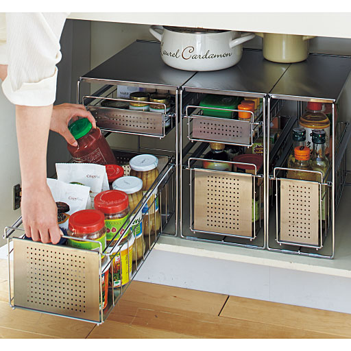 燕三条 シンク下フリーラック 引き出し付 セシール Cecile