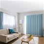 ブルー<br>出入りの多いベランダ窓に最適な、1枚使いのカーテンです。