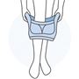 着用のポイント 足先を通して下から着用 スカートをはくように、足先を通して下から着用するのがポイント。ラクにキレイに着用いただけます。