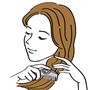 ～洗髪時にとかして髪をまとめる～<br>［トリートメント時の使用方法］<br>トリートメントを全体に塗布し、毛先から5センチ程度から優しく梳かし、徐々に毛元を梳かします。。
