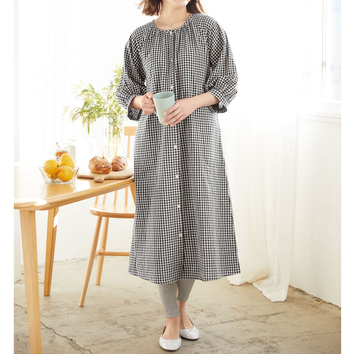 前開きダブルガーゼワンピース 綿100 ファッション通販ならセシール Cecile