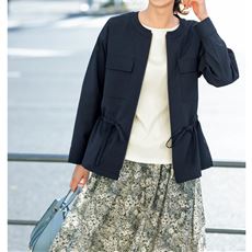 ノーカラー ジップブルゾン