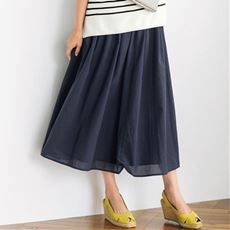 ふわっさら コットンフレアスカート/綿100%(綿100%裏地付き・洗濯機OK)