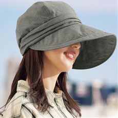 21機能で小顔に見える遮熱遮光UVキャスケット帽子<美活計画>
