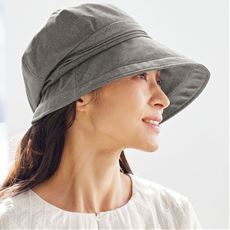 21機能で小顔に見える遮熱遮光UVクロッシェ帽子<美活計画>