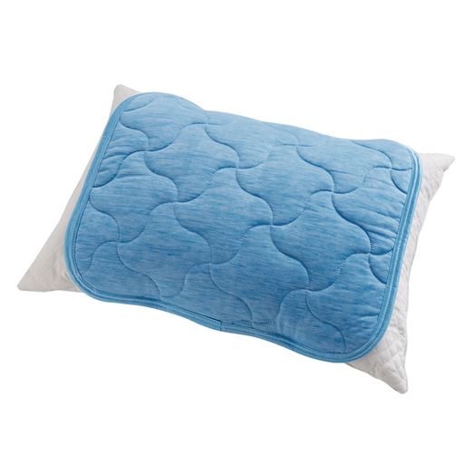 ブルー<br>接触冷感生地「スマートドライ」を使用した、ひんやり枕パッドです。