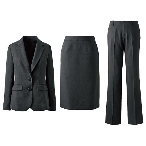 スーツ(3点セット)(ジャケット+スカート+パンツ)(洗濯機OK・事務服)