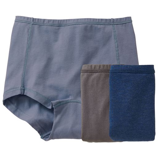 色違い3枚組 ショーツ 一分丈 オーガニックコットン混 はきこみ丈スタンダード セシール Cecile