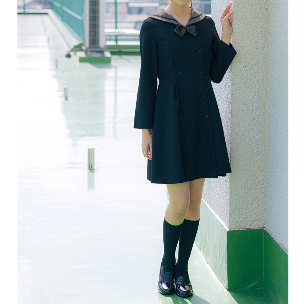 セーラーカラーワンピース 取り外せるリボン付き スクール 制服 学校制服の通販ならセシール Cecile