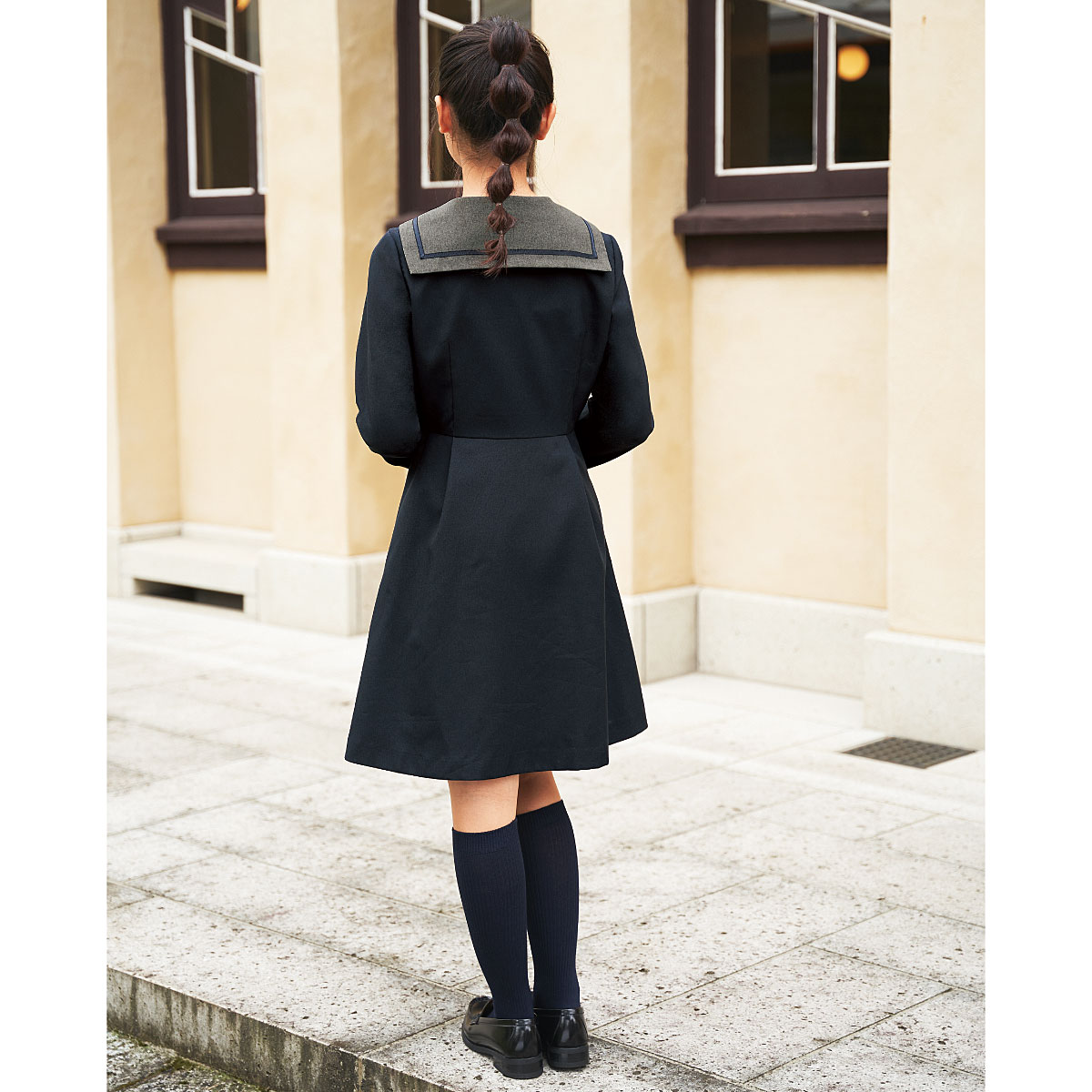 セーラーカラーワンピース 取り外せるリボン付き スクール 制服 学校制服の通販ならセシール Cecile