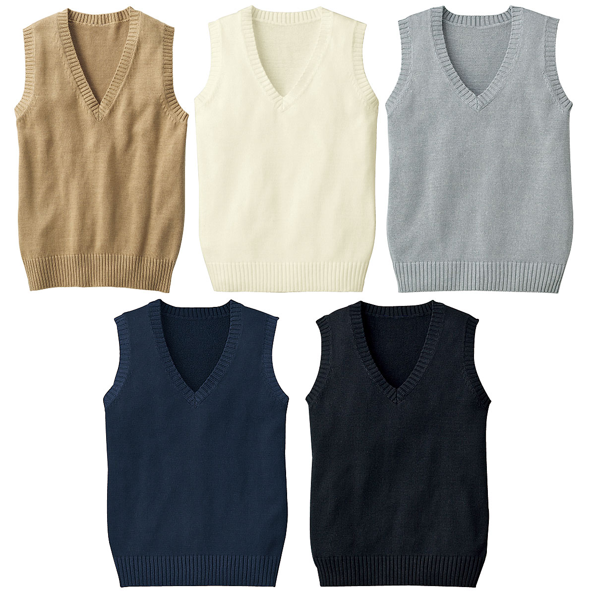 年間使いやすい綿100%ベスト(Vネックニット)(洗濯機OK)(スクール・制服) - 学校制服の通販ならセシール(cecile)