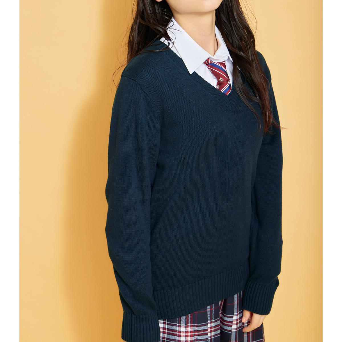 年間使いやすい綿100%Vネックニット(セーター)(洗濯機OK)(スクール・制服) - 学校制服の通販ならセシール(cecile)