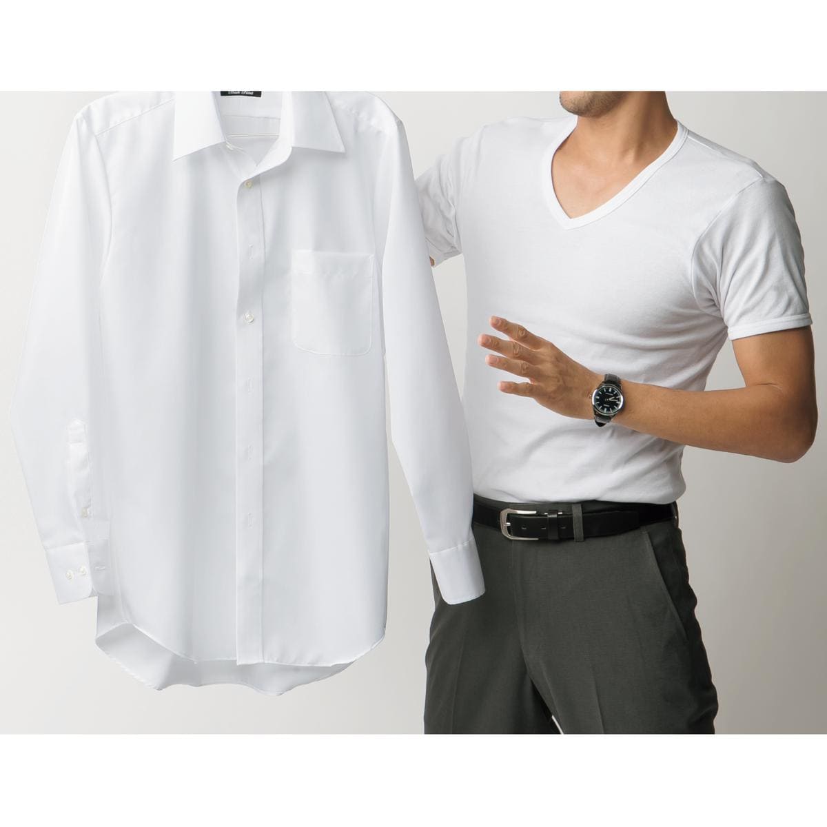 綿100 形態安定yシャツ 長袖 ファッション通販ならセシール Cecile