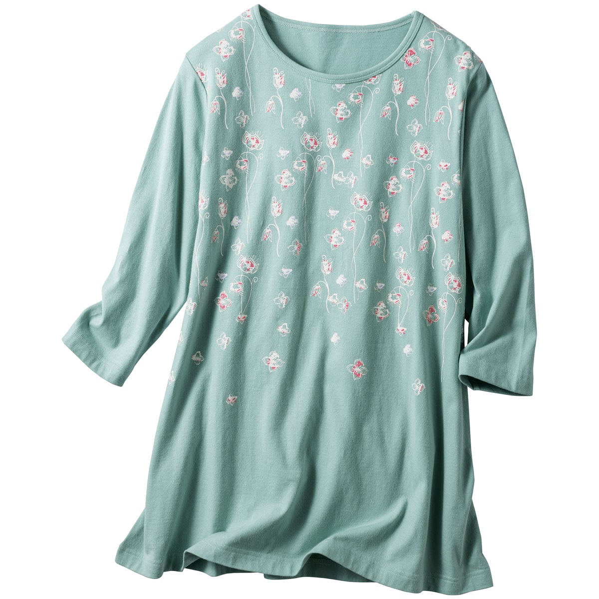 家事に便利な7分袖プリントTシャツ(綿100%) - ファッション通販なら ...