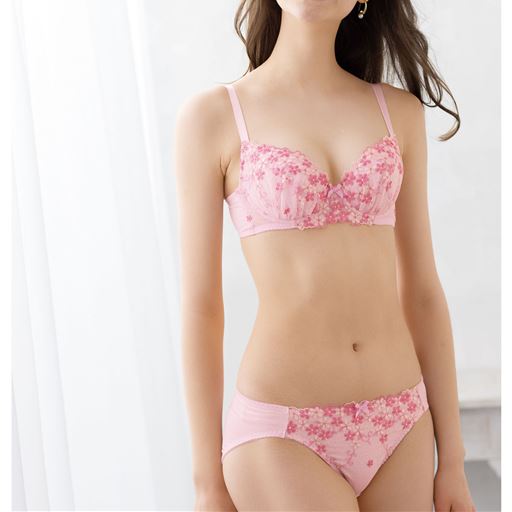 ブラジャー&ショーツペア(ソフトワイヤー入り・3/4カップ)