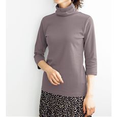 UVカットルーズネックTシャツ(7分袖)(綿100%・洗濯機OK)