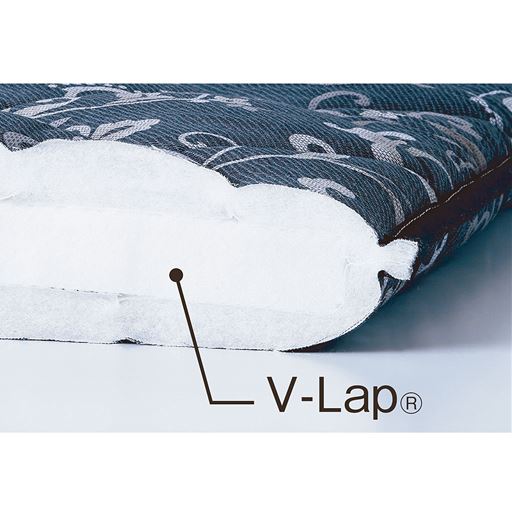 中材にはヘタリにくいテイジン製「V-Lap®」を使用し、床付き感を軽減しました。