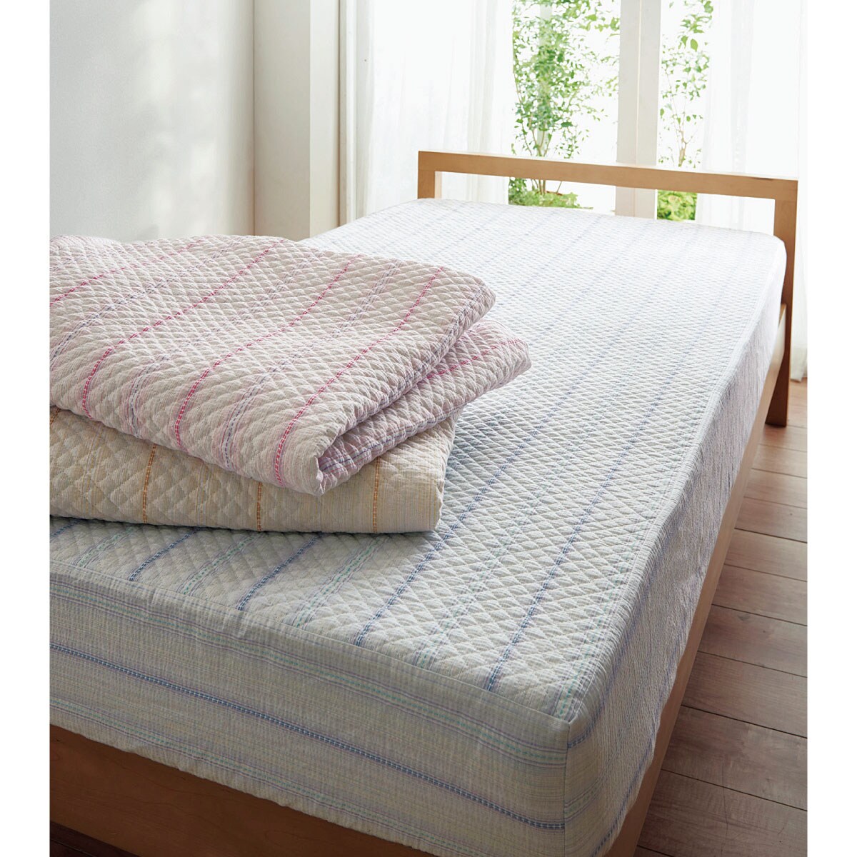 パッド一体型ベッドシーツ 綿100 消臭しじら 寝具の通販ならセシール Cecile