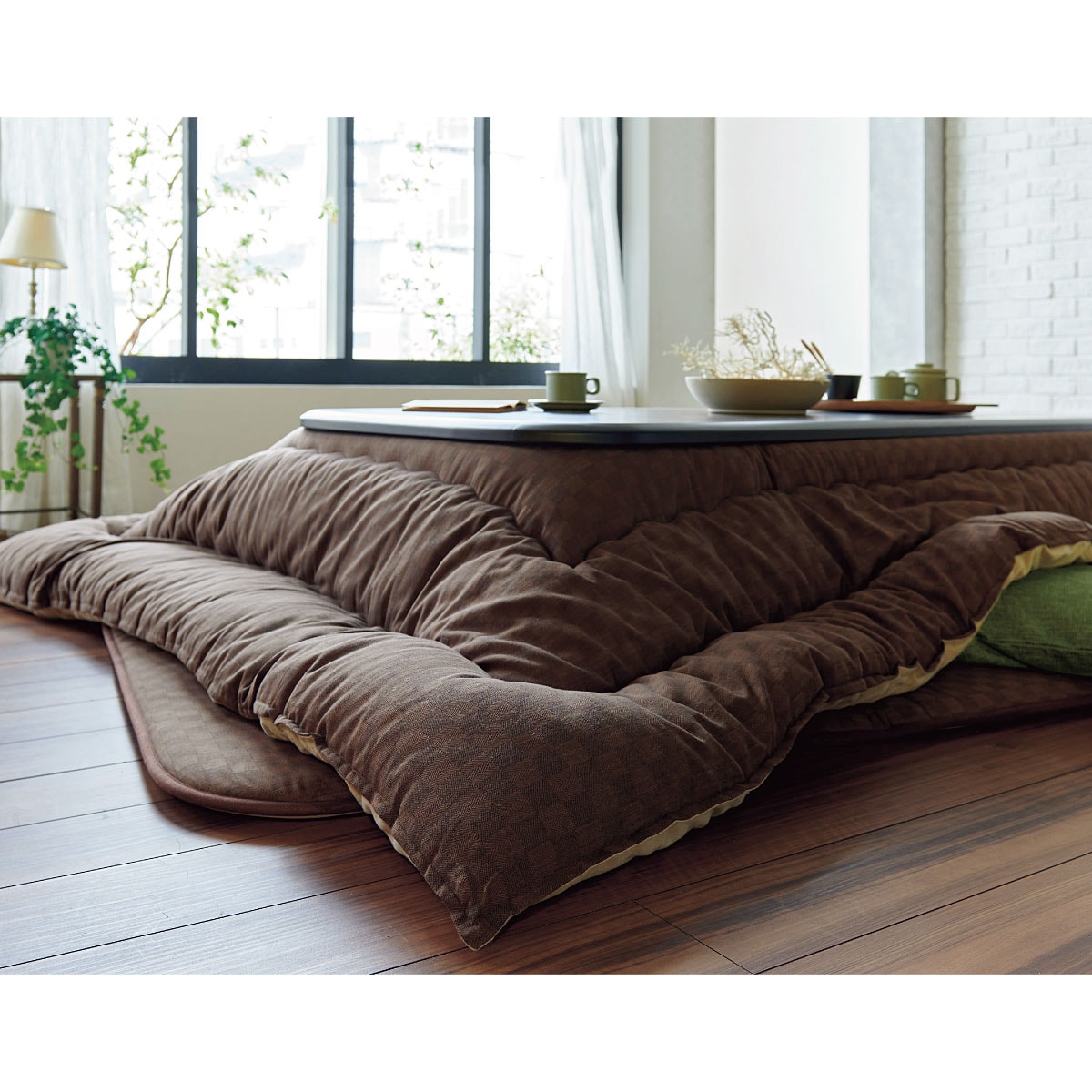 当社の こたつ掛け布団 単品 茜 レッド 無地調 215×215cm 綿100％ 日本製  ドライクリーニング対応 リビング