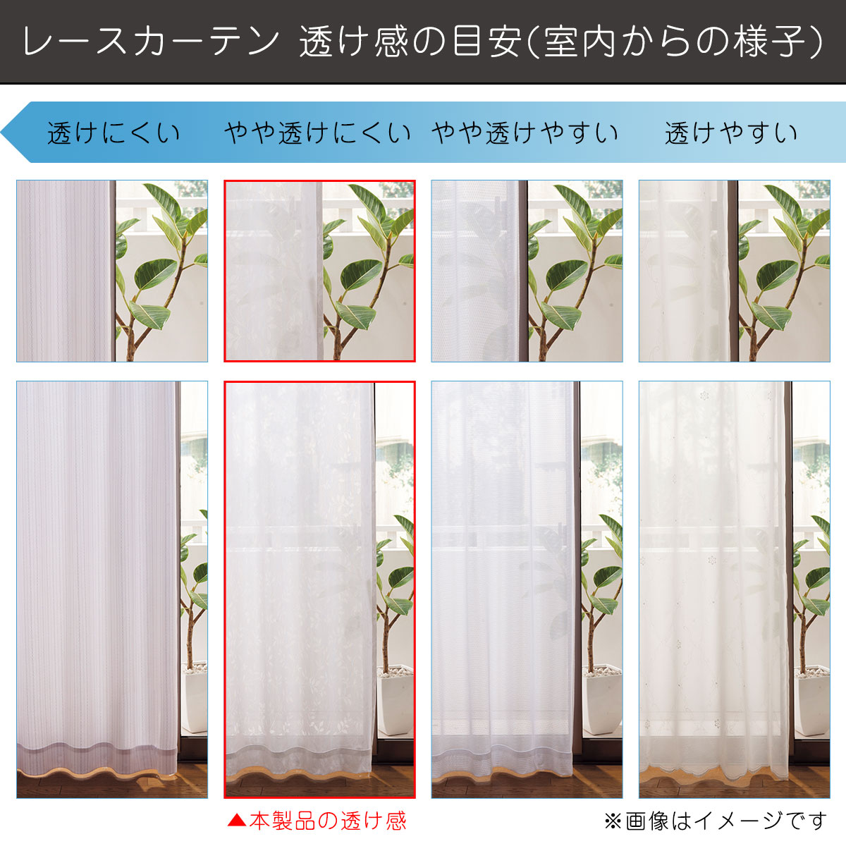 UVカット遮熱ミラーレースカーテン - インテリアの通販ならセシール(cecile)