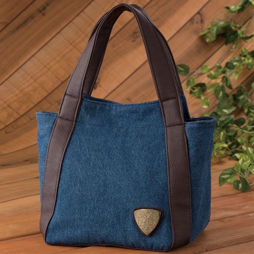 仕分けが便利なデニム手提げバッグ Clara セシール Cecile