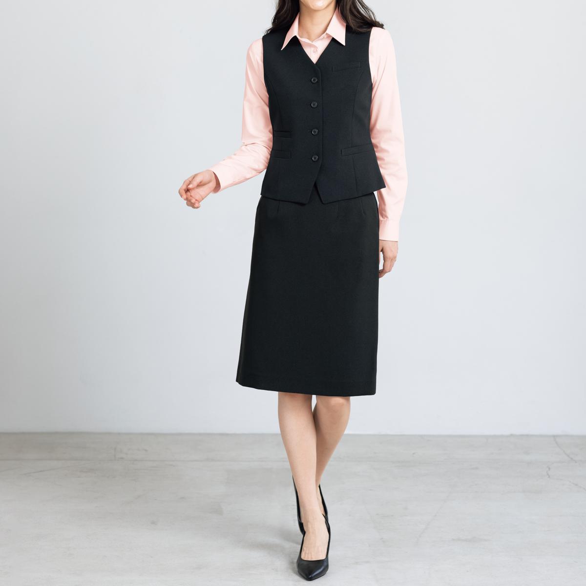 オフィスベストスーツ ベスト スカート 洗濯機ok 撥水 防汚加工 形態安定 ストレッチ素材 事務服 ファッション通販ならセシール Cecile