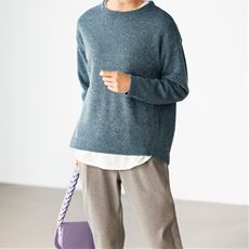 2点セット(ニット風プルオーバー+Tシャツ)